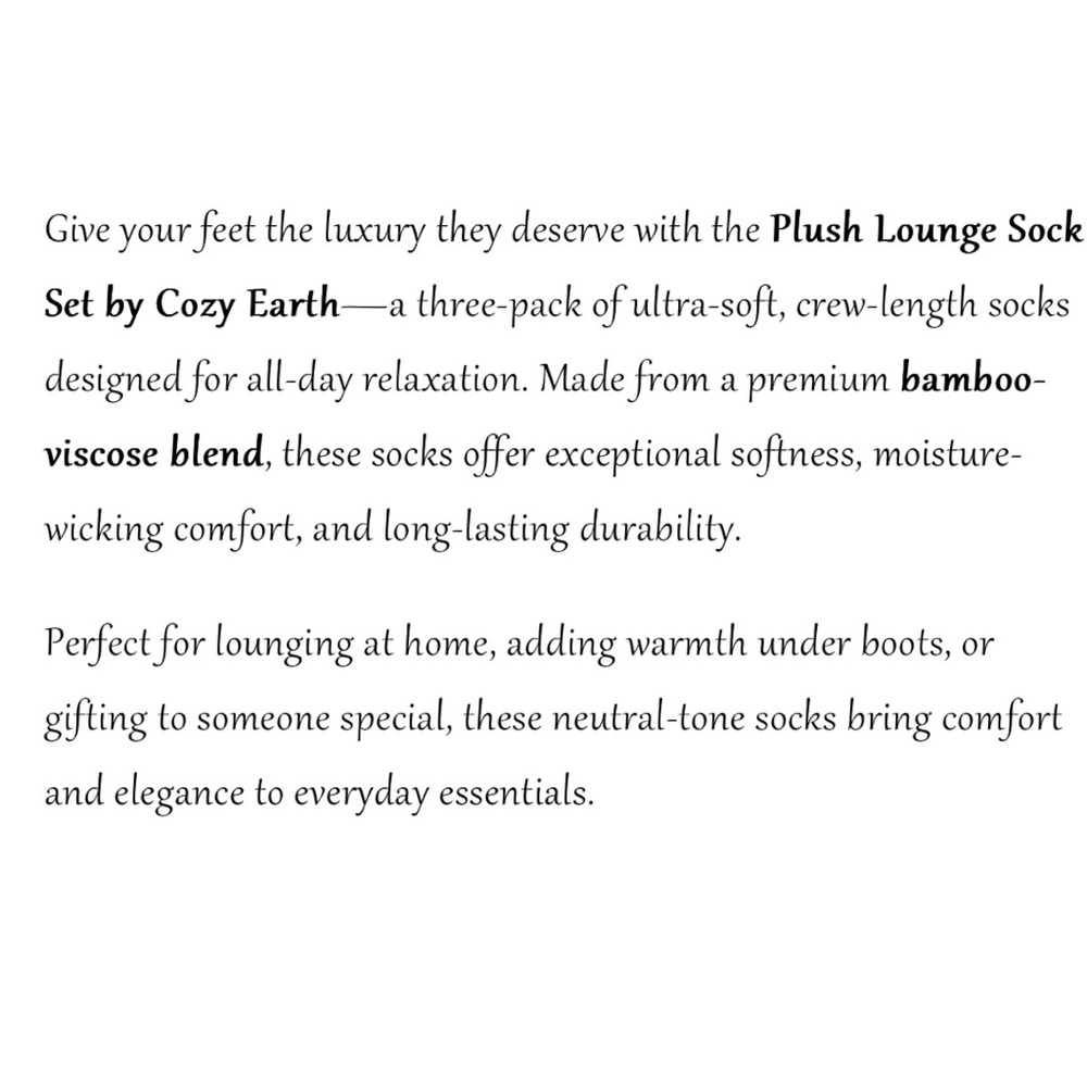 Cozy Earth The Plush Lounge Socks 3 Packs Bundle Set of 9 Socks XSmall/Small NEW - Picture 13 of 13